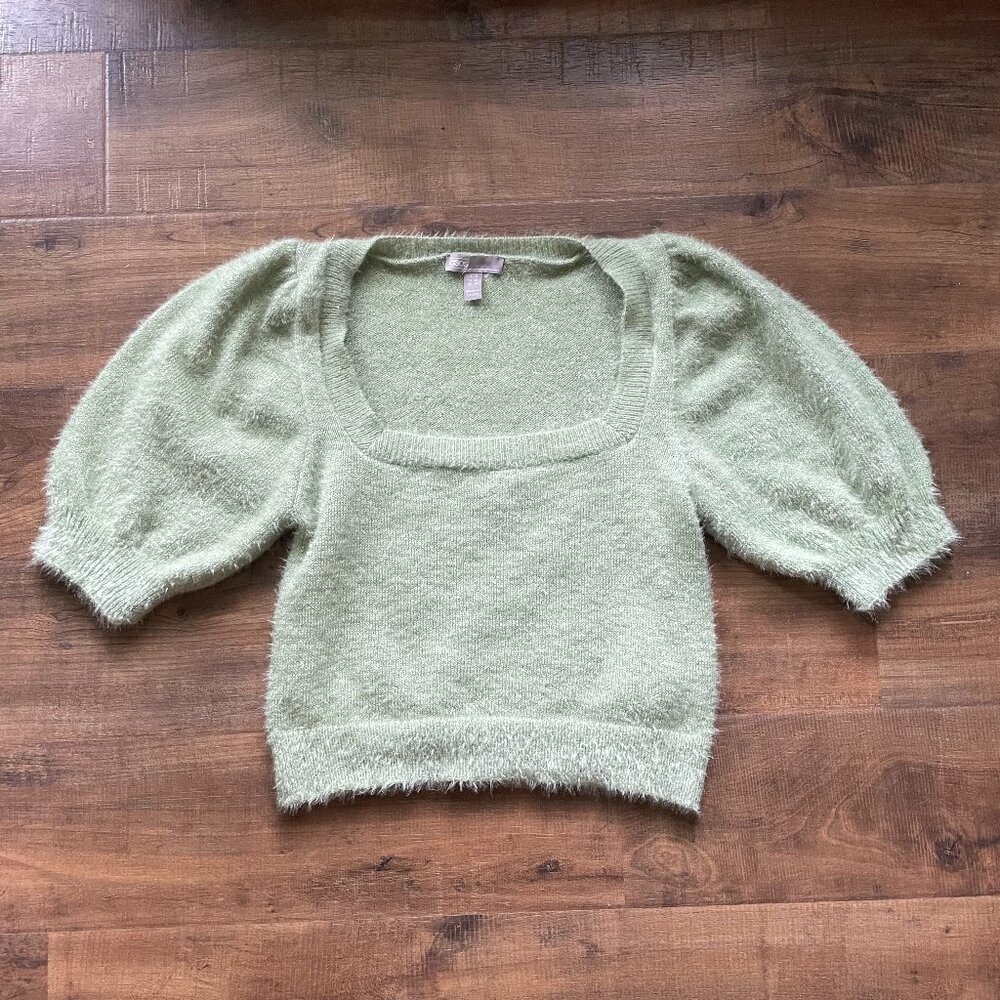 ASOS Fuzzy Knit Puff Sleeve Sweater Top |‎ Size US 4 (EU 36)